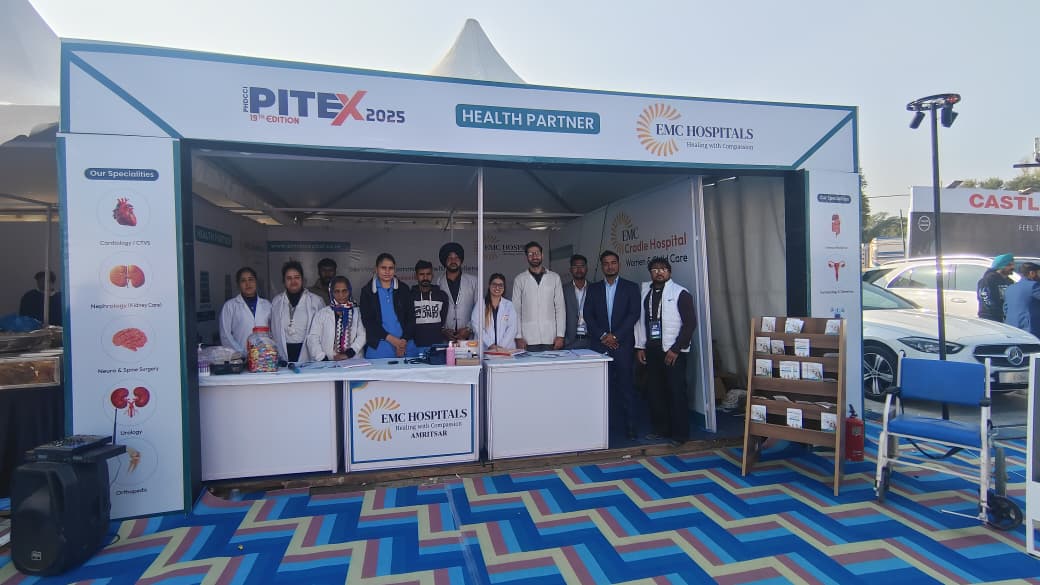 EMC Hospital, Amritsar Successfully Organizes Mega Health Check-Up and Blood Donation Camp at PITEX 2025
